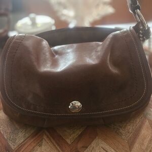 Coach Dark Brown Leather Shoulder Bag